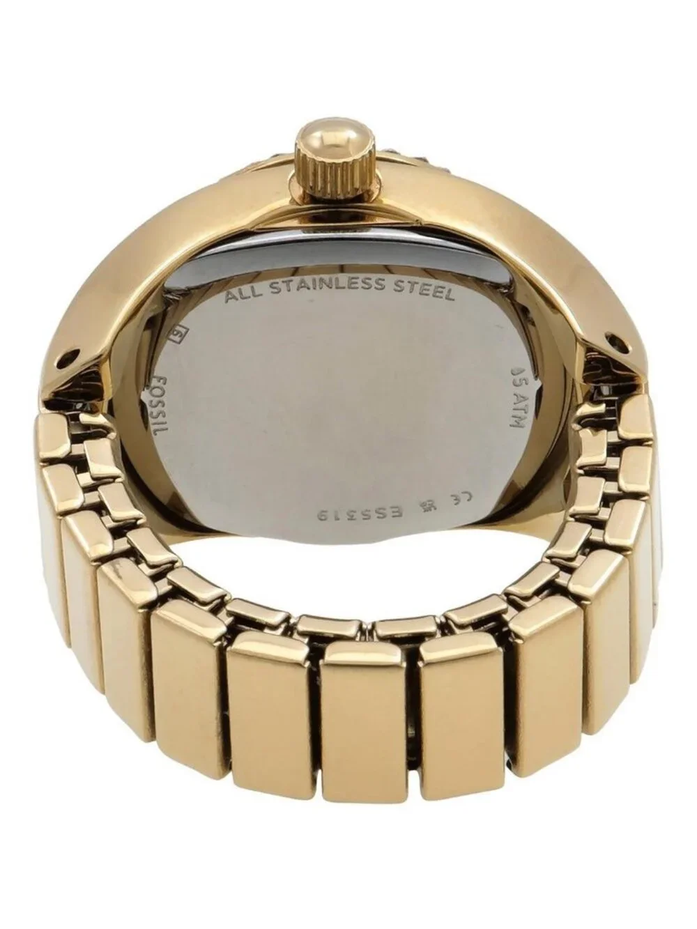 NWT Fossil Watch Ring Quartz Gold Dial Ladies Watch